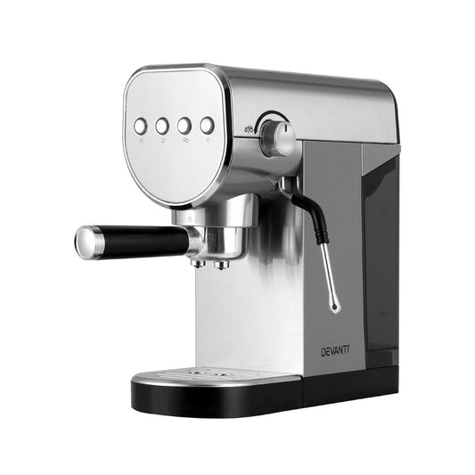 Devanti 20 Bar Coffee Machine Espresso Maker with sleek design and easy-to-use controls, perfect for crafting fresh coffee shots at home.