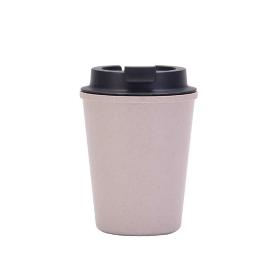 Gray 350ml Wheat Straw Coffee Cup - Eco-Friendly, Lightweight, Double-Layer Design, Perfect for Hot or Cold Beverages